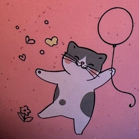 ENJOY JOY Find Joy in the Ordinary ~ Pink Ceramic Cat and Fish Mug - Picture 4 of 6